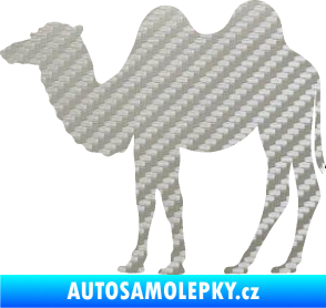 Samolepka Velbloud 003 levá 3D karbon stříbrný