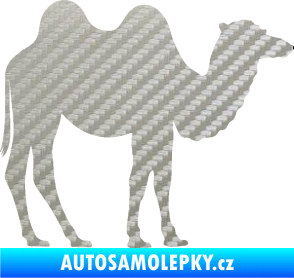 Samolepka Velbloud 003 pravá 3D karbon stříbrný