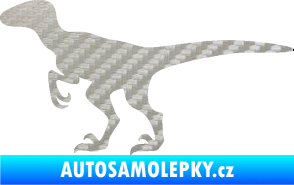 Samolepka Velociraptor 001 levá 3D karbon stříbrný
