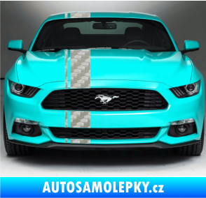 Samolepka Viper pruhy 2 cm + 15 cm 3D karbon stříbrný