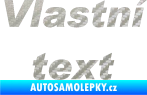 Samolepka Vlastní text - Arial Black kurzíva 3D karbon stříbrný