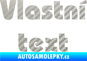 Samolepka Vlastní text - Bahamas Heavy 3D karbon stříbrný