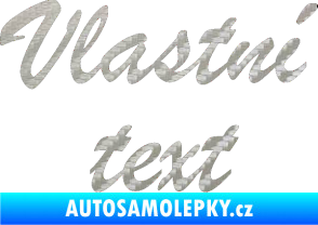 Samolepka Vlastní text - Brush Script 3D karbon stříbrný