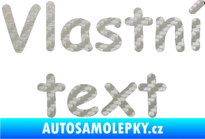 Samolepka Vlastní text - Comic Sans 3D karbon stříbrný