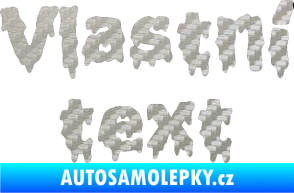Samolepka Vlastní text - Liquidism 3D karbon stříbrný