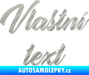 Samolepka Vlastní text - Orange Personal 3D karbon stříbrný