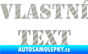 Samolepka Vlastní text - Stencil 3D karbon stříbrný