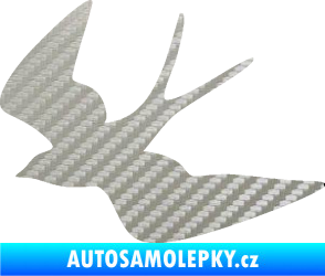 Samolepka Vlaštovka 001 levá 3D karbon stříbrný