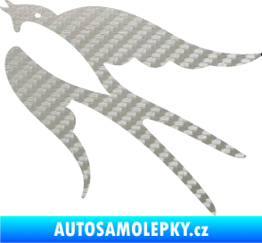 Samolepka Vlaštovka 003 levá 3D karbon stříbrný