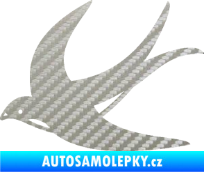 Samolepka Vlaštovka 004 levá 3D karbon stříbrný