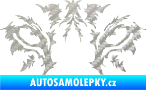 Samolepka Vlčí oči 3D karbon stříbrný