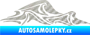 Samolepka Vlny 002 pravá moře 3D karbon stříbrný