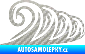 Samolepka Vlny 006 pravá moře 3D karbon stříbrný