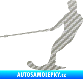 Samolepka Vodní lyže 003 levá 3D karbon stříbrný