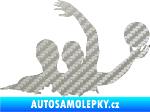 Samolepka Vodní pólo 001 pravá 3D karbon stříbrný