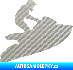 Samolepka Vodní skútr 001 pravá 3D karbon stříbrný