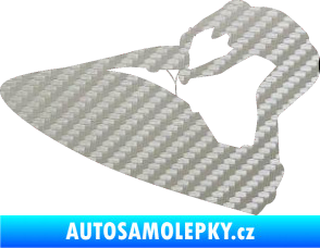Samolepka Vodní skútr 002 levá 3D karbon stříbrný