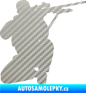 Samolepka Voják 010 pravá sniper 3D karbon stříbrný