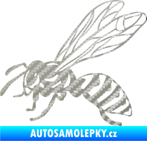Samolepka Vosa 006 levá 3D karbon stříbrný