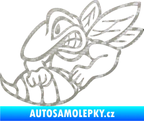 Samolepka Vosa levá 3D karbon stříbrný