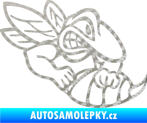 Samolepka Vosa pravá 3D karbon stříbrný