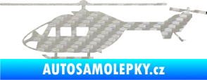Samolepka Vrtulník 001 levá helikoptéra 3D karbon stříbrný