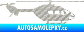 Samolepka Vrtulník 001 pravá helikoptéra 3D karbon stříbrný