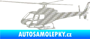 Samolepka Vrtulník 002 levá helikoptéra 3D karbon stříbrný