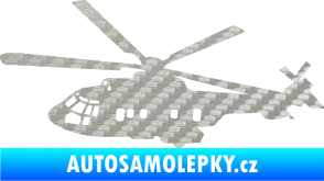 Samolepka Vrtulník 003 levá helikoptéra 3D karbon stříbrný