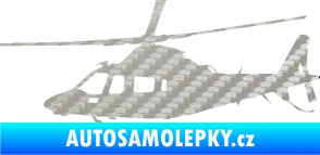 Samolepka Vrtulník 004 levá helikoptéra 3D karbon stříbrný