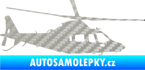 Samolepka Vrtulník 004 pravá helikoptéra 3D karbon stříbrný