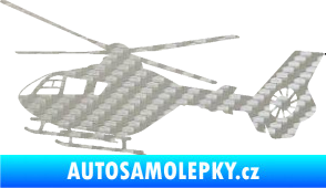 Samolepka Vrtulník 006 levá helikoptéra 3D karbon stříbrný