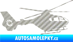 Samolepka Vrtulník 006 pravá 3D karbon stříbrný