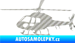 Samolepka Vrtulník 007 levá helikoptéra 3D karbon stříbrný