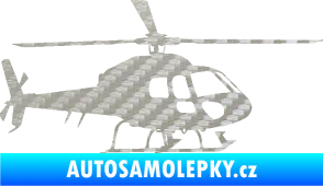 Samolepka Vrtulník 007 pravá helikoptéra 3D karbon stříbrný