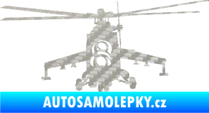 Samolepka Vrtulník 009 levá helikoptéra 3D karbon stříbrný