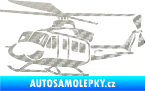 Samolepka Vrtulník 010 levá helikoptéra 3D karbon stříbrný