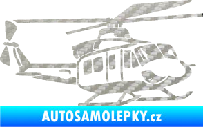 Samolepka Vrtulník 010 pravá helikoptéra 3D karbon stříbrný