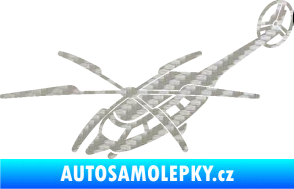 Samolepka Vrtulník 011 levá helikoptéra 3D karbon stříbrný