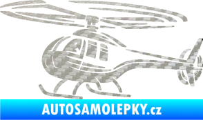 Samolepka Vrtulník 012 levá helikoptéra 3D karbon stříbrný