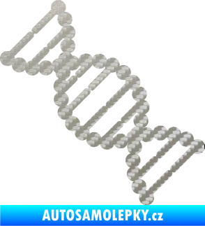 Samolepka Vzorec DNA levá 3D karbon stříbrný