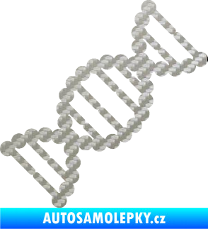 Samolepka Vzorec DNA pravá 3D karbon stříbrný