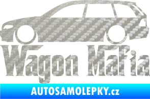 Samolepka Wagon Mafia 002 nápis s autem 3D karbon stříbrný