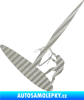 Samolepka Windsurfing 002 levá 3D karbon stříbrný