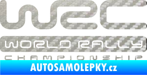 Samolepka WRC -  World Rally Championship 3D karbon stříbrný