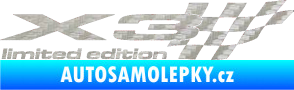 Samolepka X3 limited edition pravá 3D karbon stříbrný