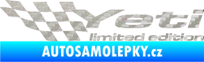 Samolepka Yeti limited edition levá 3D karbon stříbrný