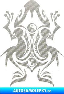 Samolepka Žába 001 3D karbon stříbrný