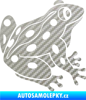 Samolepka Žába 006 pravá 3D karbon stříbrný