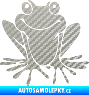 Samolepka Žába 008 levá 3D karbon stříbrný